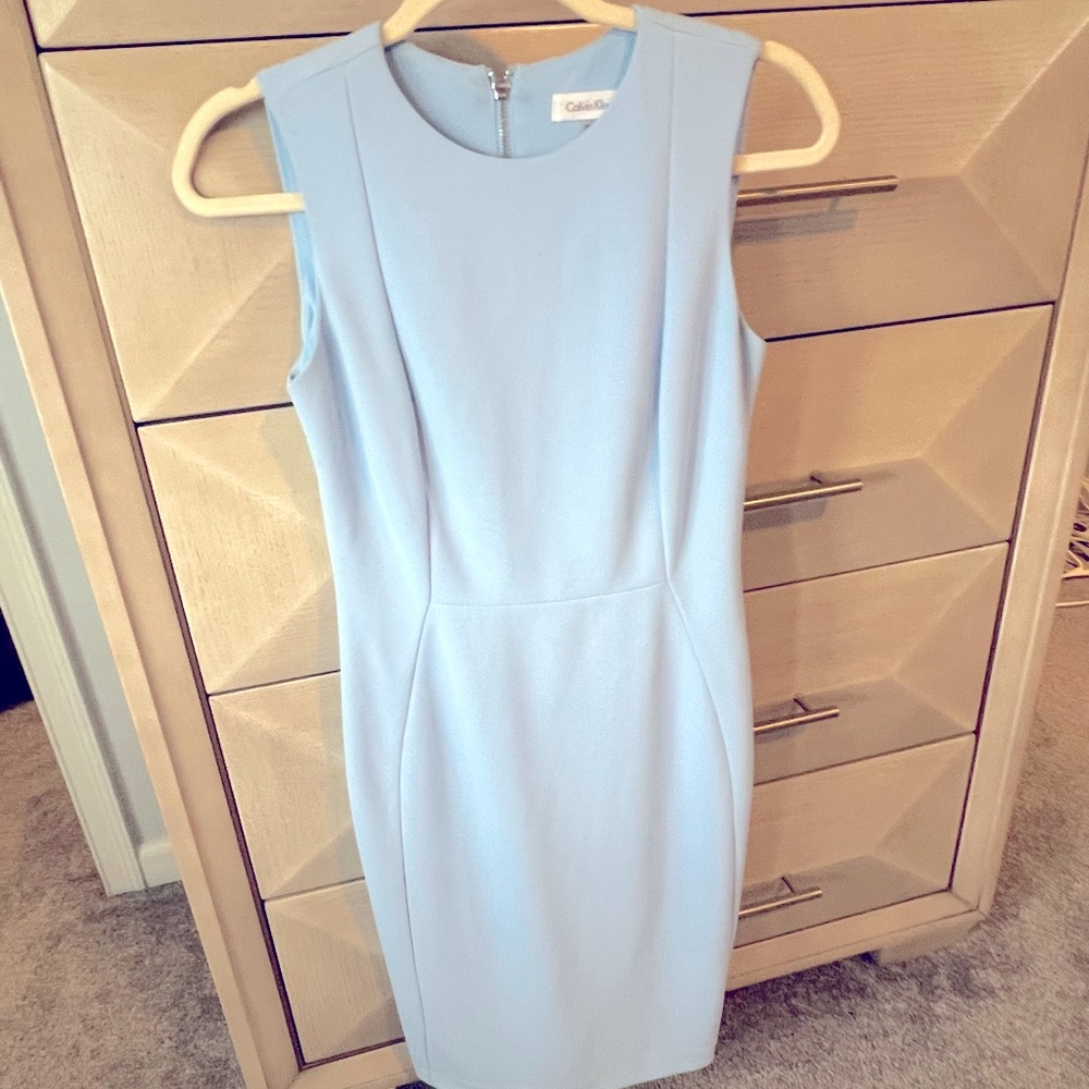 Light Blue Calvin Klein fitted dress
